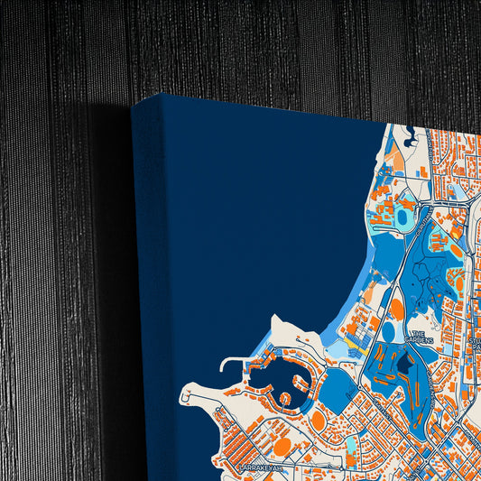 Darwin Australia Colorful City Map Canvas Print Detail