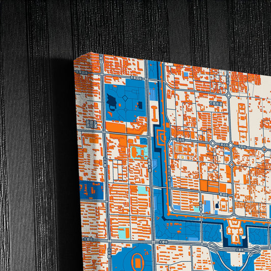Datong China Colorful City Map Canvas Print Detail