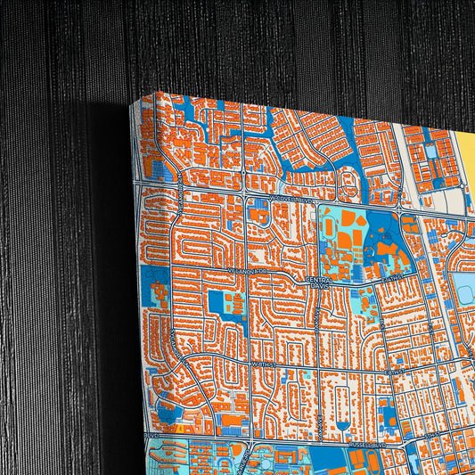 Davis California Colorful City Map Canvas Print Detail