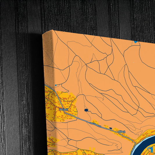 Děčín Czechia Colorful City Map Canvas Print Detail