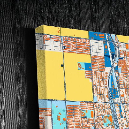 Delano California Colorful City Map Canvas Print Detail