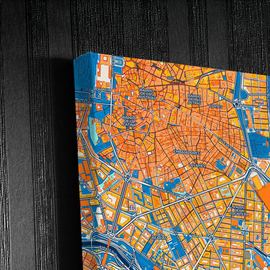Delicias Spain Colorful City Map Canvas Print Detail