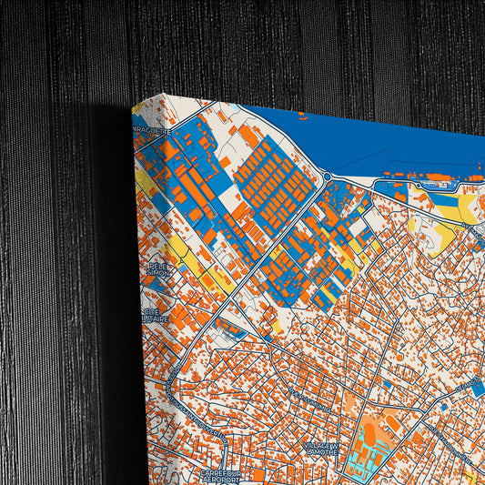 Delmas Haiti Colorful City Map Canvas Print Detail