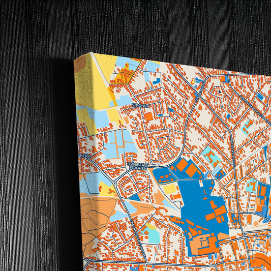 Delmenhorst Germany Colorful City Map Canvas Print Detail