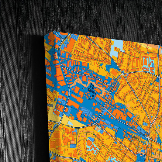 Detmold Germany Colorful City Map Canvas Print Detail