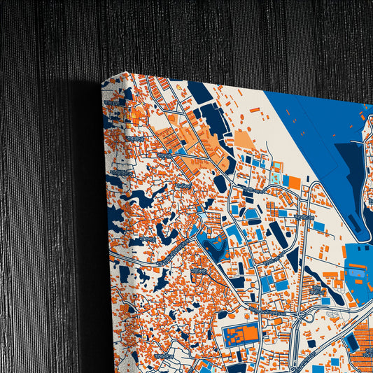 Dhaka Bangladesh Colorful City Map Canvas Print Detail