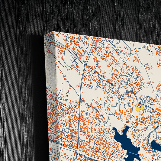 Dhanbad India Colorful City Map Canvas Print Detail