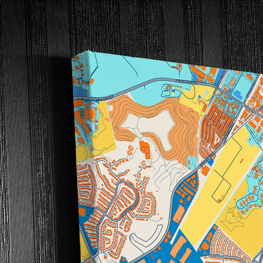 Diamond Bar California Colorful City Map Canvas Print Detail