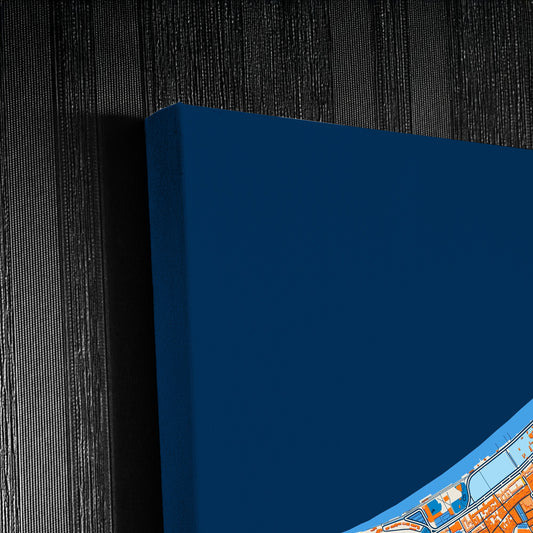 Dieppe France Colorful City Map Canvas Print Detail