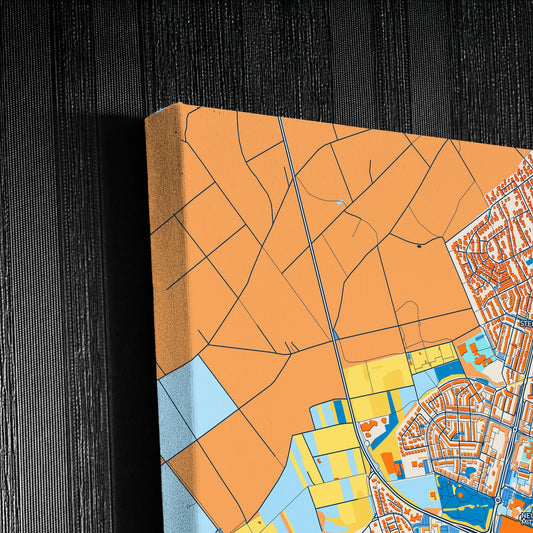 Dietzenbach Germany Colorful City Map Canvas Print Detail
