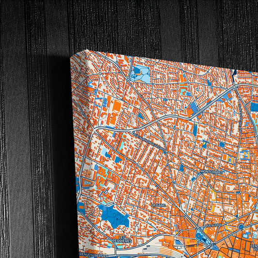 Dijon France Colorful City Map Canvas Print Detail