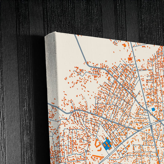 Doğubayazit Turkey Colorful City Map Canvas Print Detail