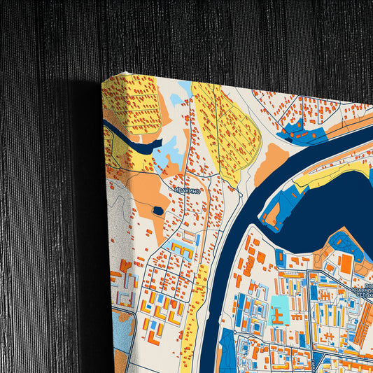 Долгопрудный Russia Colorful City Map Canvas Print Detail
