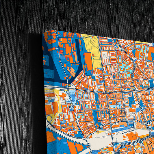 Dortmund Germany Colorful City Map Canvas Print Detail