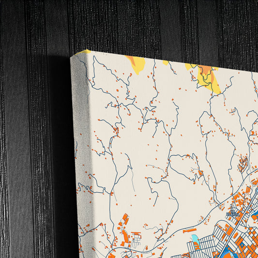 Dosquebradas Colombia Colorful City Map Canvas Print Detail