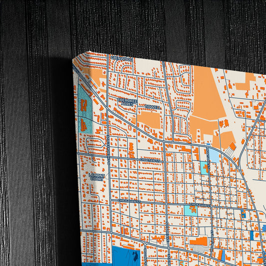 Dothan Alabama Colorful City Map Canvas Print Detail