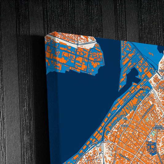 Douala Cameroon Colorful City Map Canvas Print Detail