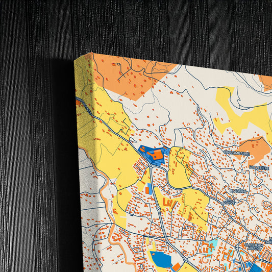 Draguignan France Colorful City Map Canvas Print Detail