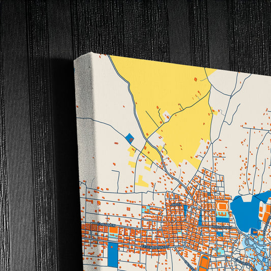 Δραμα Greece Colorful City Map Canvas Print Detail
