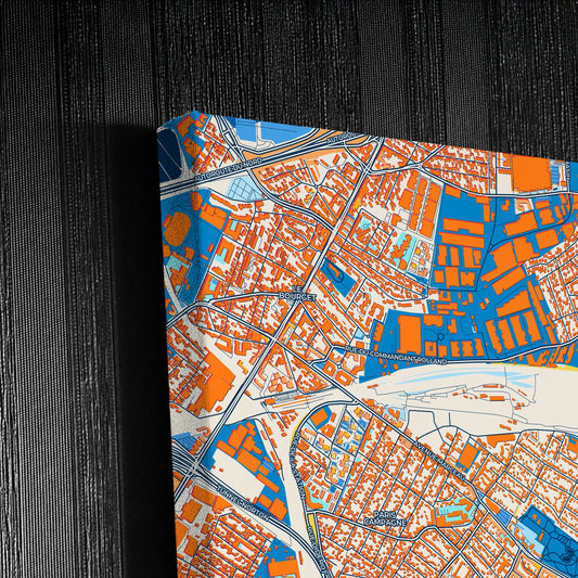 Drancy France Colorful City Map Canvas Print Detail