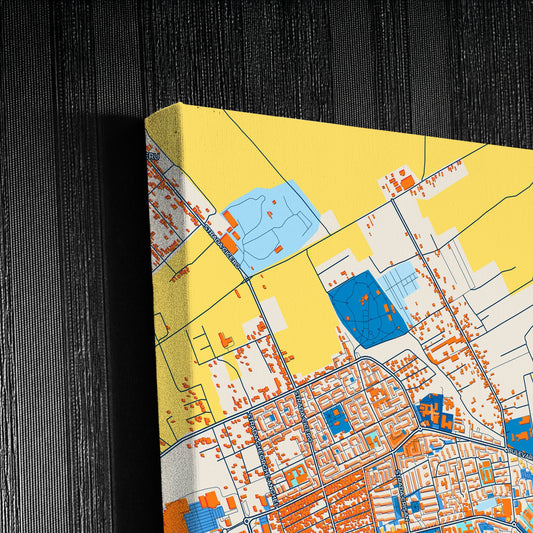 Drobeta-Turnu Severin Romania Colorful City Map Canvas Print Detail