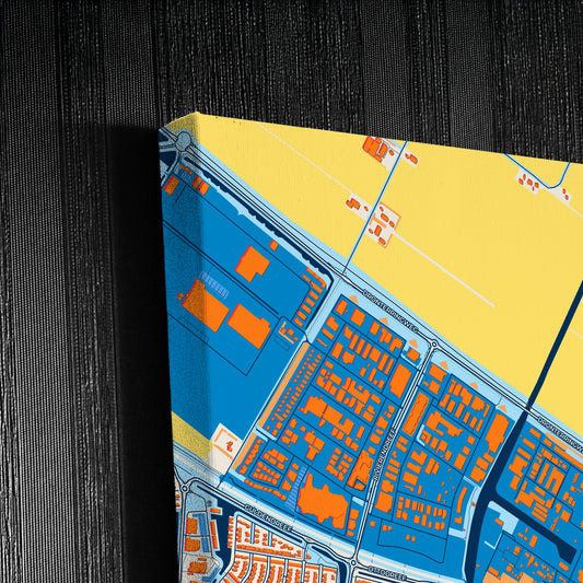 Dronten Netherlands Colorful City Map Canvas Print Detail