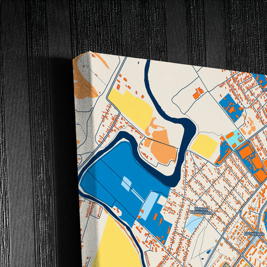 Дружківка Ukraine Colorful City Map Canvas Print Detail