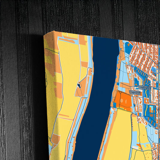 Dunakeszi Hungary Colorful City Map Canvas Print Detail