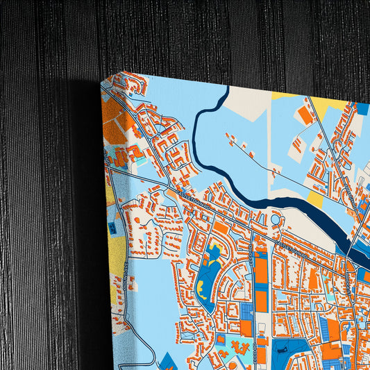 Dundalk Ireland Colorful City Map Canvas Print Detail