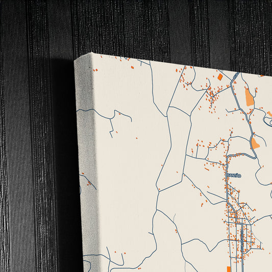 Duque De Caxias Brazil Colorful City Map Canvas Print Detail