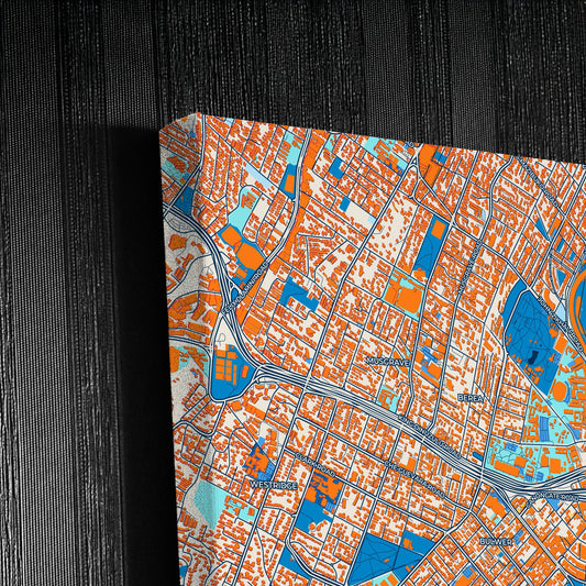Durban South Africa Colorful City Map Canvas Print Detail