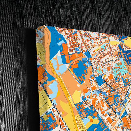Düren Germany Colorful City Map Canvas Print Detail