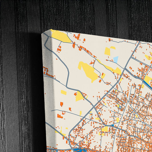 Düziçi Turkey Colorful City Map Canvas Print Detail