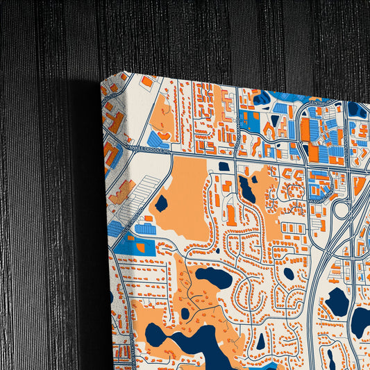 Eagan Minnesota Colorful City Map Canvas Print Detail