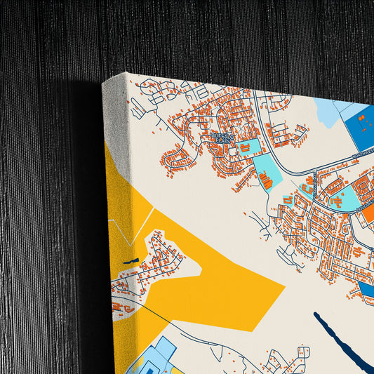 East London South Africa Colorful City Map Canvas Print Detail