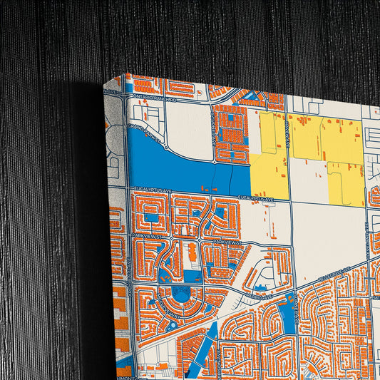 Eastvale California Colorful City Map Canvas Print Detail