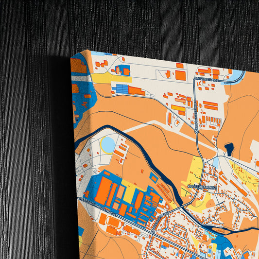 Eberswalde Germany Colorful City Map Canvas Print Detail