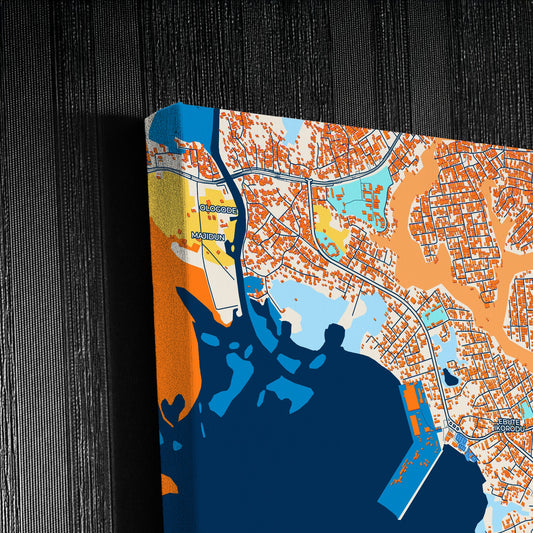 Ebute Ikorodu Nigeria Colorful City Map Canvas Print Detail