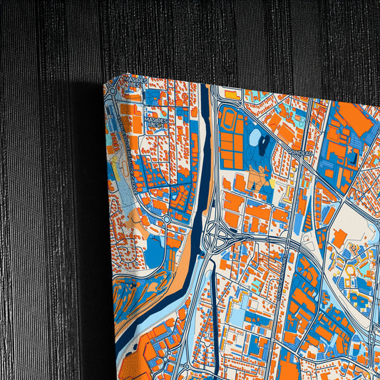 Échirolles France Colorful City Map Canvas Print Detail