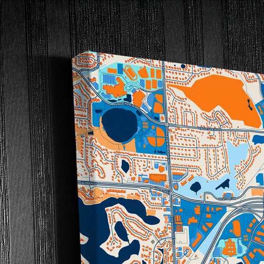 Eden Prairie Minnesota Colorful City Map Canvas Print Detail