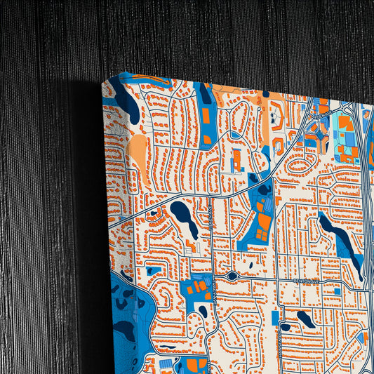 Edina Minnesota Colorful City Map Canvas Print Detail