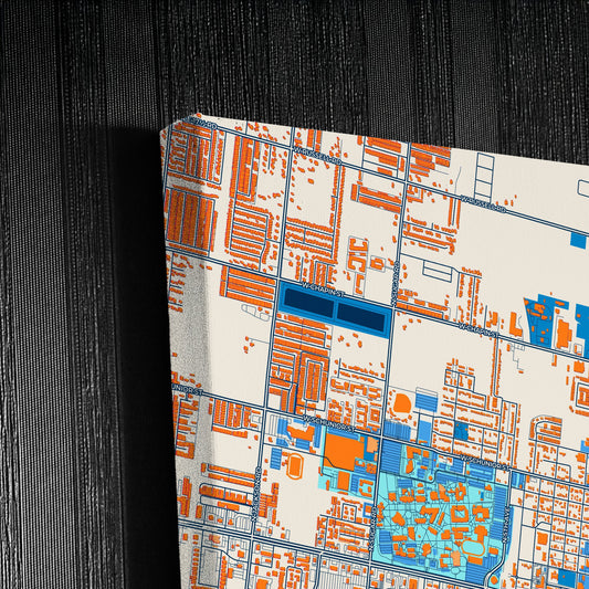 Edinburg Texas Colorful City Map Canvas Print Detail