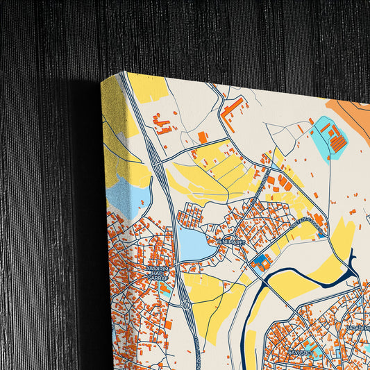 Edi̇rne Turkey Colorful City Map Canvas Print Detail