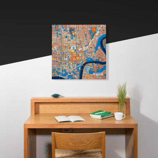 Edmonton Canada Colorful City Map Canvas Print Scene