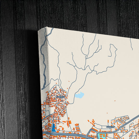 Edremi̇t Turkey Colorful City Map Canvas Print Detail