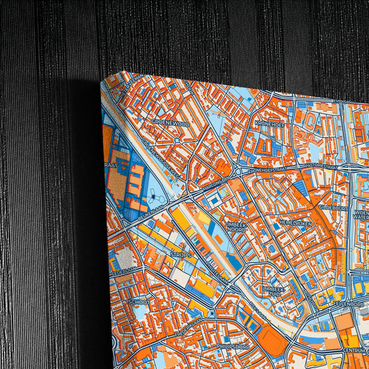 Eindhoven Netherlands Colorful City Map Canvas Print Detail