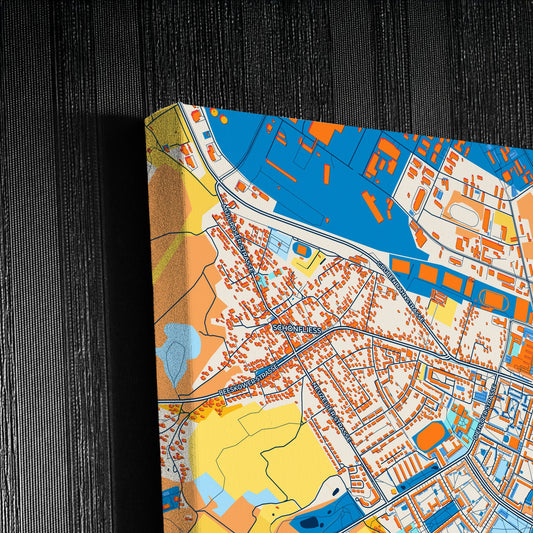 Eisenhüttenstadt Germany Colorful City Map Canvas Print Detail