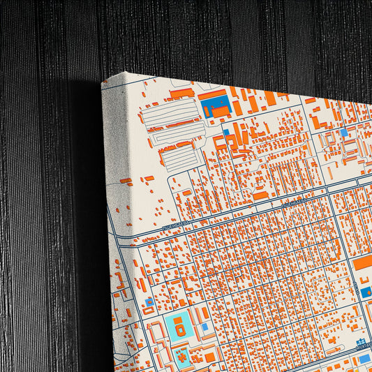 Ekibastuz Kazakhstan Colorful City Map Canvas Print Detail