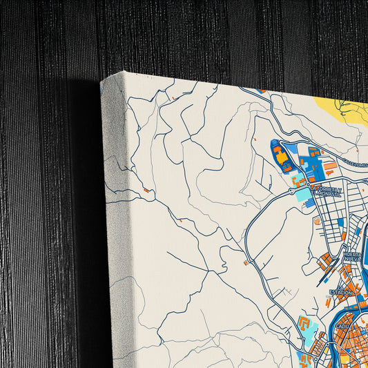 Elda Spain Colorful City Map Canvas Print Detail