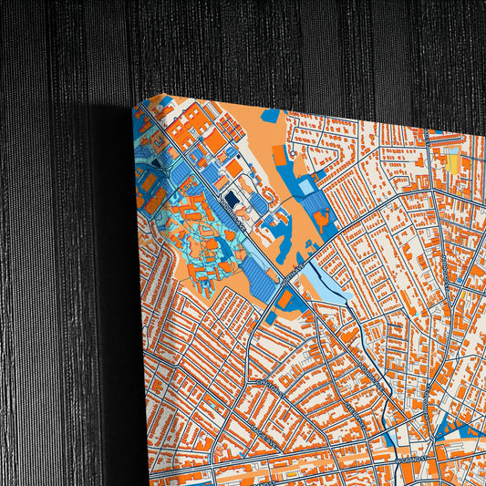 Elizabeth New Jersey Colorful City Map Canvas Print Detail